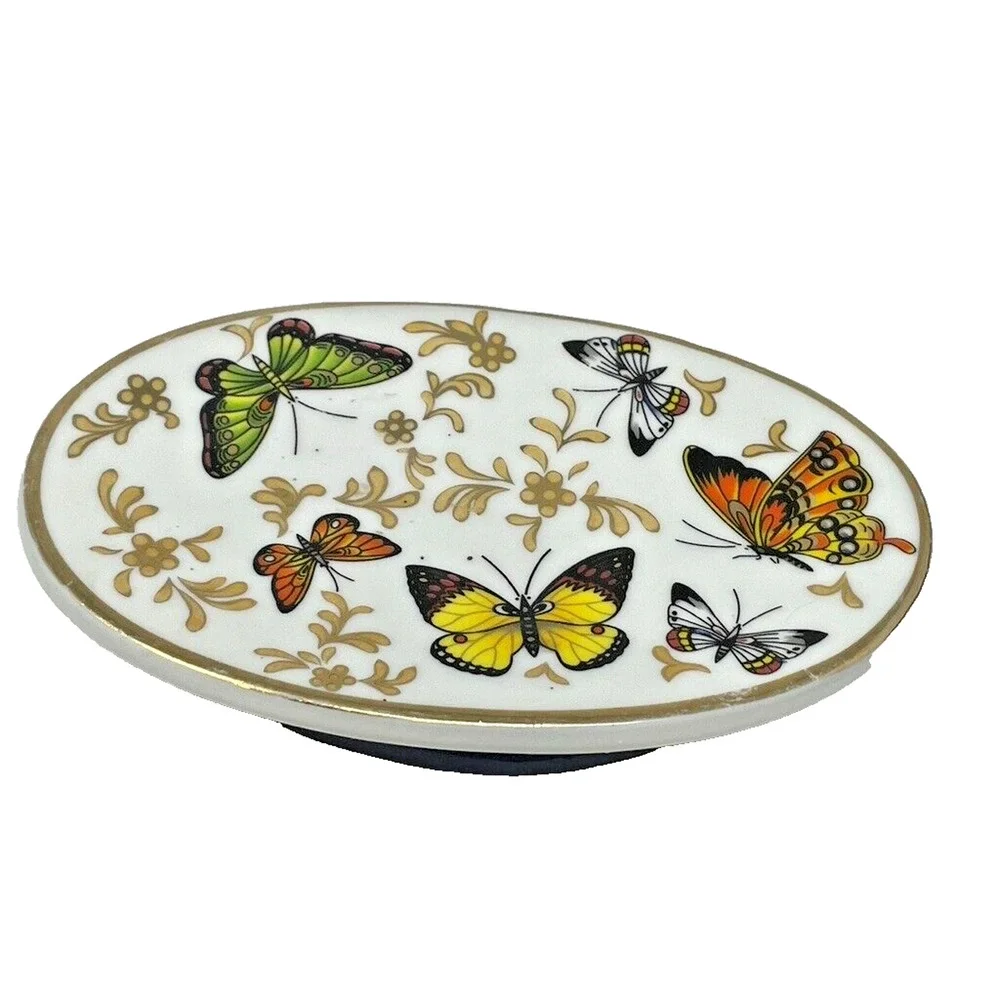 Butterfly‎ Porcelain Soap Dish Cottage Core Gold Gilt Formalities by Baum Bros